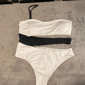 Shein XL black and white one piece